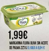 Oferta de Flora - Margarina  Oliva Sin Aceite De Palma por 1,99€ en Claudio