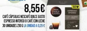 Oferta de Nescafé - Cafe Capsulas Dolce Gusto Espresso Intenso O Cafe Con Leche 30 Unidades por 8,55€ en Claudio