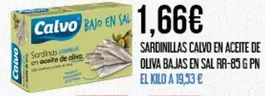 Oferta de Calvo - Sardinillas En Aceite De Oliva Bajas En Sal por 1,66€ en Claudio