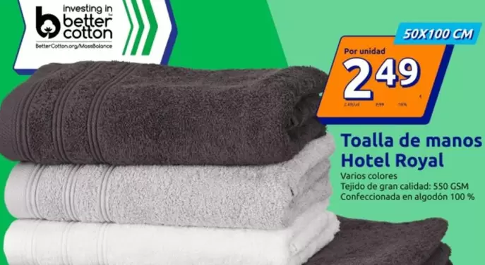 Oferta de Toalla De Manos Hotel Royal 50x100 Cm por 2,49€ en Action