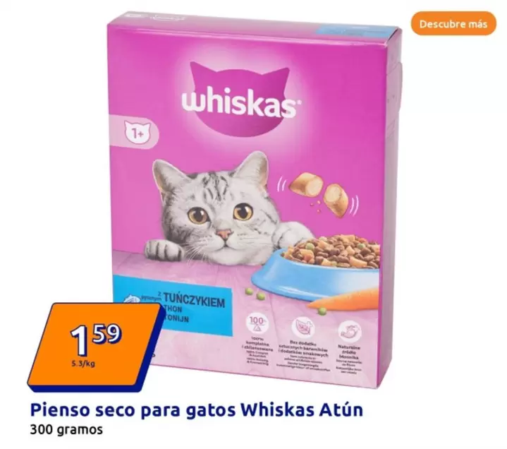 Oferta de Whiskas - Pienso Seco Para Gatos Atun por 1,59€ en Action