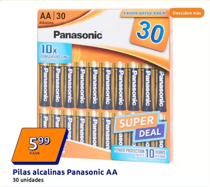 Oferta de Panasonic - Pilas Alcalinas AA por 5,99€ en Action