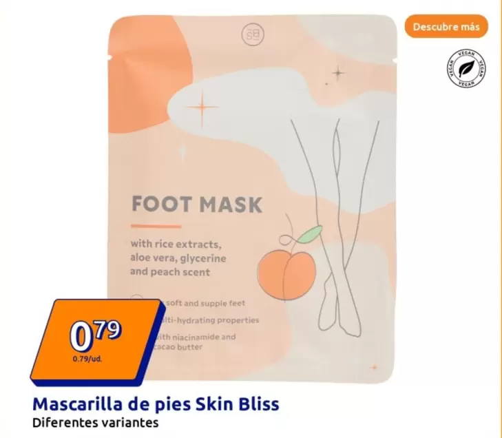 Oferta de Mascarilla De Pies Skin Bliss por 0,79€ en Action