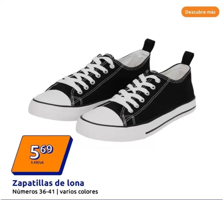 Oferta de Zapatillas De Lona por 5,69€ en Action