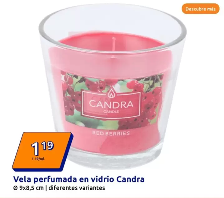 Oferta de Candra - Vela Perfumada En Vidrio por 1,19€ en Action