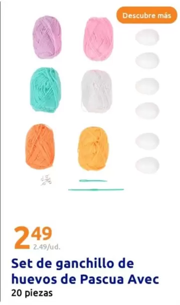 Oferta de Avec - Set De Ganchillo De Huevos De Pascua por 2,49€ en Action