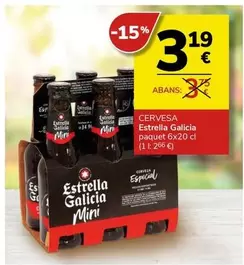 Oferta de Estrella Galicia - Cervesa por 3,19€ en Supermercados Charter