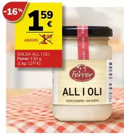 Oferta de Ferrer - Salsa All I Oli por 1,59€ en Supermercados Charter