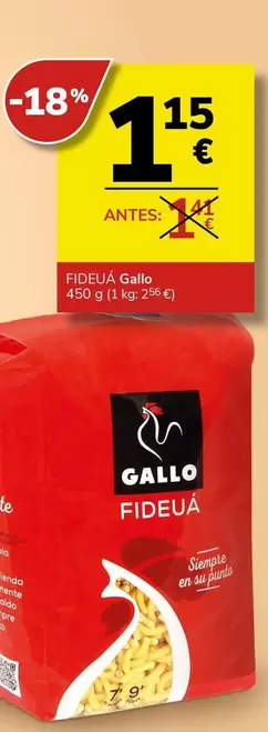 Oferta de Gallo - Fideua por 1,15€ en Supermercados Charter