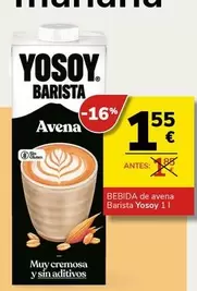 Oferta de YoSoy - Bebida De Avena Barista por 1,55€ en Supermercados Charter