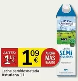 Oferta de Asturiana - Leche Semidesnatada por 1,09€ en Supermercados Charter