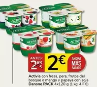 Oferta de Danone - Activia Con Fresa por 2€ en Supermercados Charter