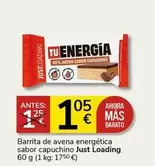 Oferta de Just loading - Barrita De Avena Energetica Sabor Capuchino por 1,05€ en Supermercados Charter