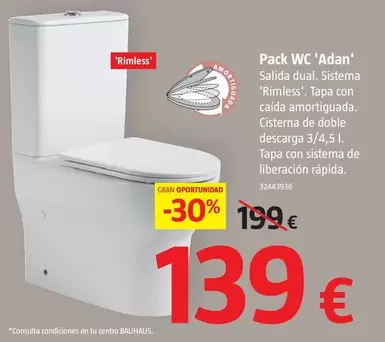 Oferta de Pack Wc Adan  por 139€ en BAUHAUS