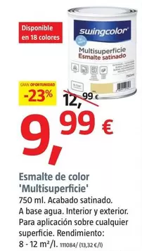 Oferta de Swingcolor - Esmalte De Color 'Multisuperficie' por 9,99€ en BAUHAUS