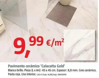 Oferta de  Pavimento Cerámico 'Calacatta Gold' por 9,99€ en BAUHAUS