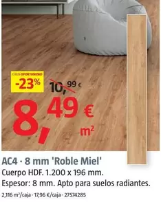 Oferta de  AC4 · 8 Mm 'Roble Miel' por 8,49€ en BAUHAUS