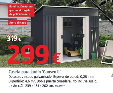 Oferta de Caseta Para Jardín 'Gansen II' por 299€ en BAUHAUS