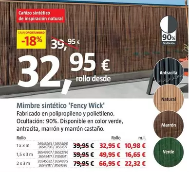 Oferta de Mimbre Sintético 'Fency Wick' por 10,98€ en BAUHAUS