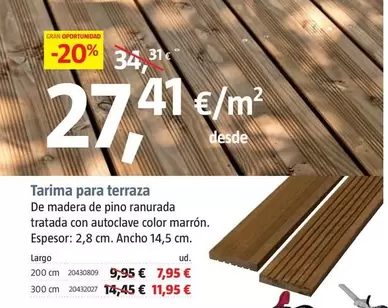 Oferta de Tarima Para Terraza por 7,95€ en BAUHAUS