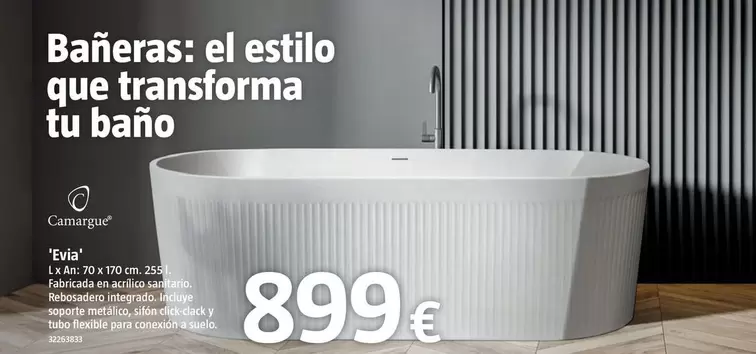 Oferta de Camargue - Bañera 'Evia' por 899€ en BAUHAUS