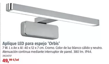 Oferta de Aplique LED Para Espejo 'Orbis' por 49,99€ en BAUHAUS