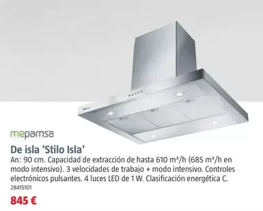 Oferta de Mepamsa - De Isla 'Stilo Isla' por 845€ en BAUHAUS