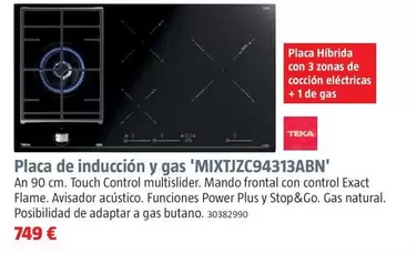 Oferta de Corberó - Placa De Inducción Y Gas 'MIXTJZC94313ABN' por 749€ en BAUHAUS