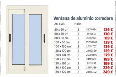 Oferta de Ventana De Aluminio Corredera por 129€ en BAUHAUS