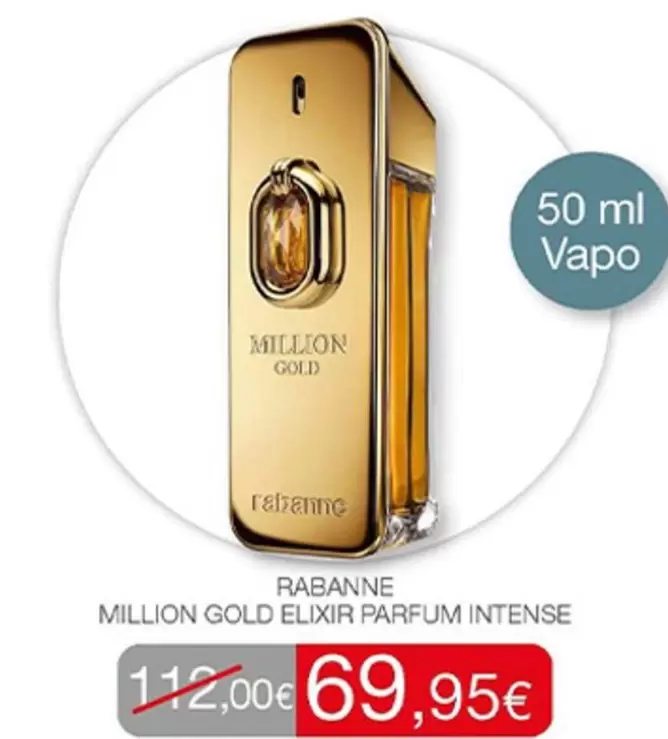 Oferta de Rabanne - Milli0on Gold Elixir Parfum Intense por 69,95€ en Passion Beauté