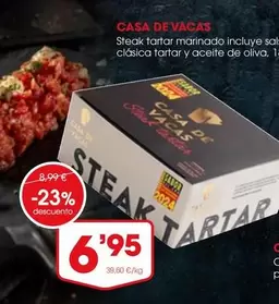 Oferta de Steak Tartar Marinado Incluye Sal Clásica Tartar Y Aceite De Oliva por 6,95€ en Supermercados Plaza