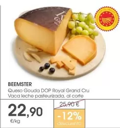 Oferta de Beemster - Queso Gouda Dop Royal Grand Cru Vaca Leche Pasteurizada, Al Corte por 22,9€ en Supermercados Plaza