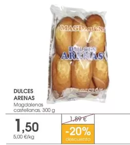 Oferta de Dulces Arenas por 1,5€ en Supermercados Plaza