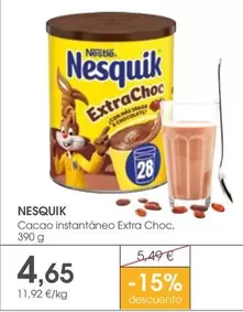 Oferta de Nesquik - Cacao Instantaneo Extra Choc por 4,65€ en Supermercados Plaza