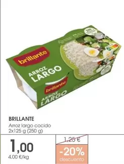 Oferta de Brillante - Arroz Largo Cocido por 1€ en Supermercados Plaza