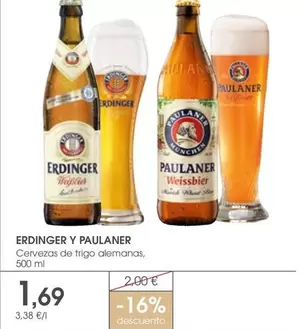 Oferta de Erdinger - Cervezas De Trigo Alemanas por 1,69€ en Supermercados Plaza