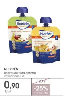 Oferta de Nutribén - Bolsitas De Fruta Distintas por 0,9€ en Supermercados Plaza