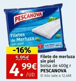 Oferta de Pescanova - Filete De Merluza Sin Piel por 4,99€ en Maskom Supermercados