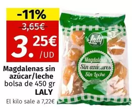 Oferta de Laly - Magdalenas Sin Azúcar/Leche por 3,25€ en Maskom Supermercados