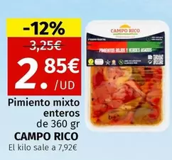 Oferta de Campo Rico - Pimiento Mixto Enteros por 2,85€ en Maskom Supermercados