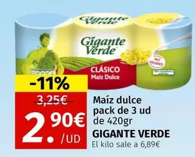 Oferta de Gigante Verde - Maiz Dulce por 2,9€ en Maskom Supermercados