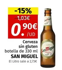 Oferta de San Miguel - Cerveza Sin Gluten por 0,9€ en Maskom Supermercados