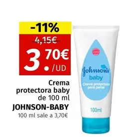 Oferta de Johnson's - Crema Protectora Baby por 3,7€ en Maskom Supermercados