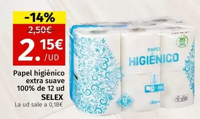 Oferta de Selex - Papel Higienico Extra Suave 100% por 2,15€ en Maskom Supermercados