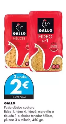 Oferta de Gallo - Pasta Clasica Cuchara Fideo por 2€ en Supermercados Lupa