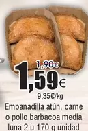 Oferta de Empanadilla Atun, Carne O Pollo Barbacoa Media Luna por 1,59€ en Froiz