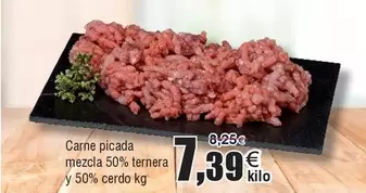 Oferta de Carne Picada Mezcla 50% Ternera Y 50% Cerdo por 7,39€ en Froiz