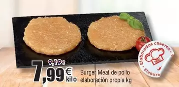 Oferta de Burger Meat De Pollo Elaboracion Propia por 7,99€ en Froiz