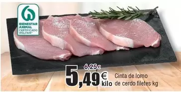 Oferta de Cinta De Lomo De Cerdo Filetes por 5,49€ en Froiz