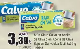 Oferta de Calvo - Atun Claro En Aceite De Oliva O En Aceite De Oliva Bajo En Sal por 3,39€ en Froiz